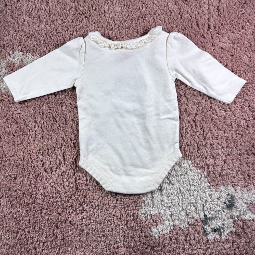 VTG Garanimals Baby Girls Long Sleeve Panda Bodysuit Size 3-6M Ruffle Collar - Picture 4 of 4
